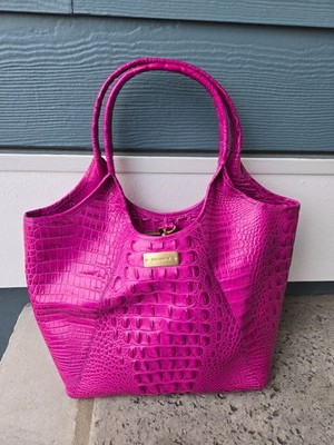 Brahmin Elaine Fuscia Melbourne Leather Handbag NEW but Tag detached No Dust Bag