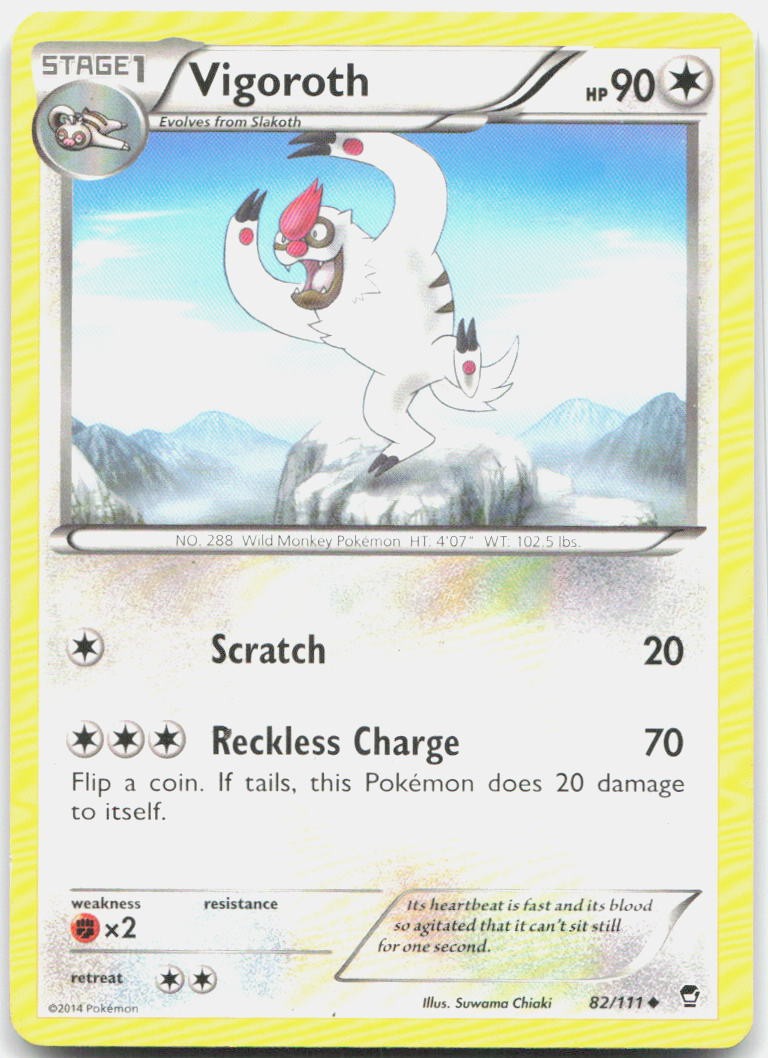 Vigoroth 82/111 Uncommon Furious Fists Pokemon Lightly Played