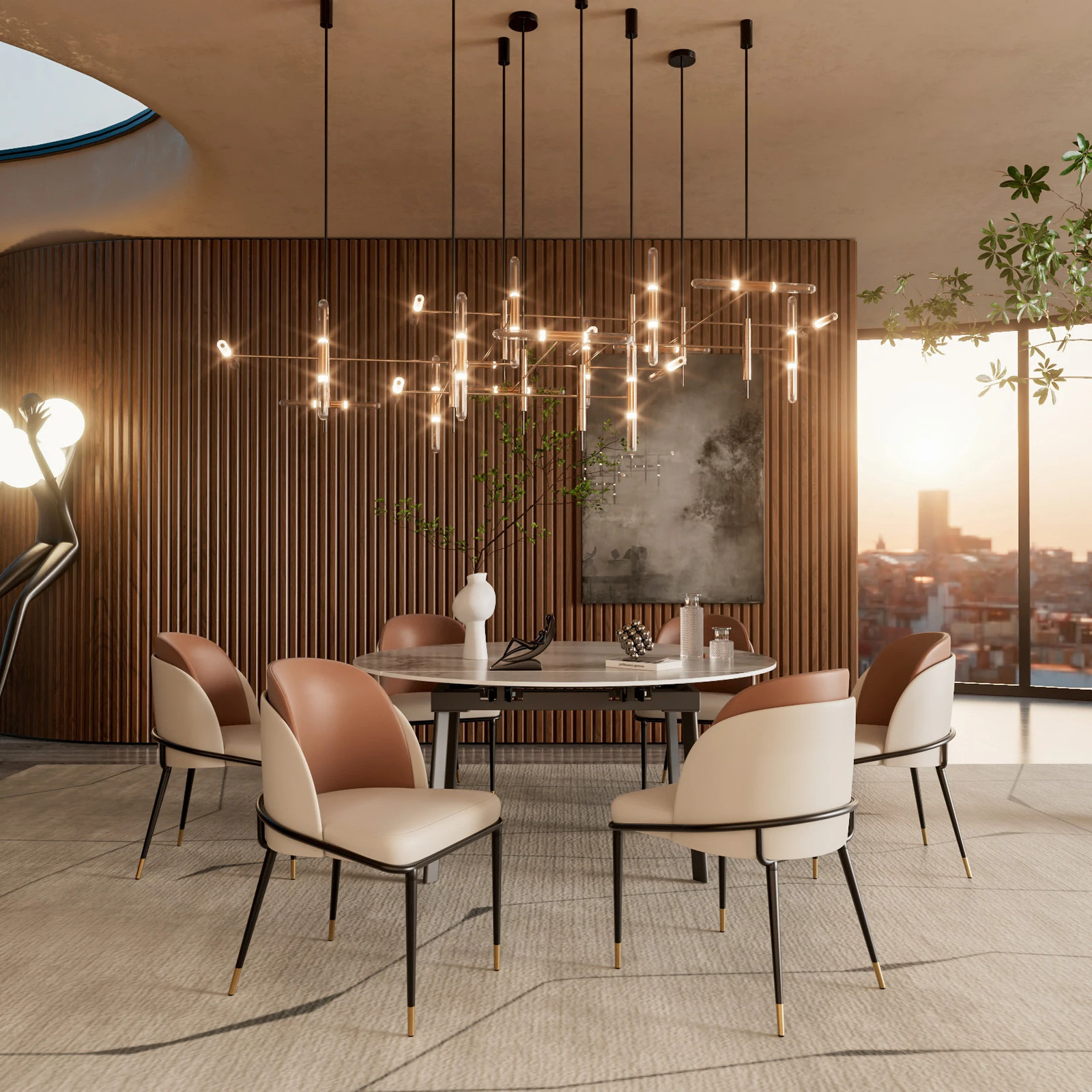 Dining Chairs Set of 2,Faux Leather Dining Chairs Upholstered Padded Chairs thumbnail 3