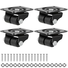 1 Inch Caster Wheels Set of 4 Heavy Duty Low Profile Plate Swivel Casters Pre...