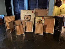 10 Vtg MCM Brass Picture Frames Lot Art Decor...
