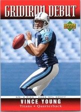 Vince Young 2006 Upper Deck Gridiron Debut Rookie Insert Card #1GD-VY. rookie card picture