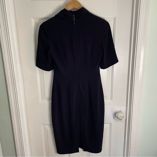 LK Bennett Dress Dr Lamarie Sheath ladies size 2 dark navy Draped Crepe preppy - Bild 6 von 9