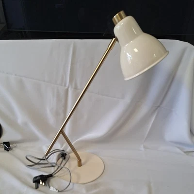 Influencia italiana - Crema y bronce - Elegante - Mediados de siglo - Lámpara de escritorio/mesa - Imagen 1 de 4