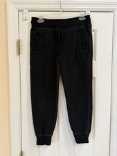 normakamali Womens Loungewear Draw String Black Jogger Sweatpants Size XS