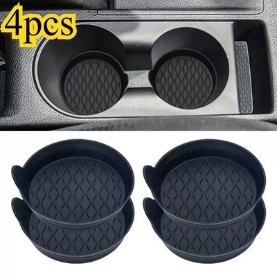 4 Pcs Car Cup Coaster Silicone Car Coaster Insert Non-Slip Universal Cup Holder