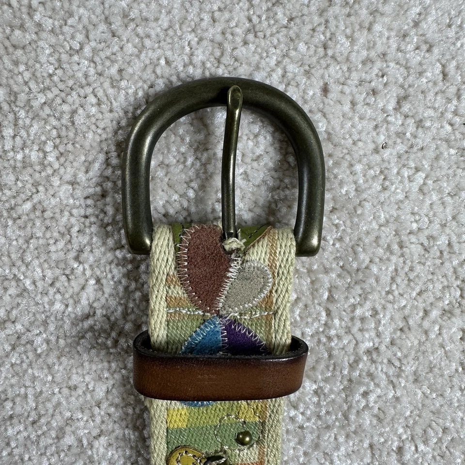 Cinto de couro feminino Fossil S multicolorido hippie borboleta patchwork - Imagem 2 de 4