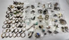 Vintage Sterling Silver Rings & Earrings Jewelry Lot 460 grams w/ Stones