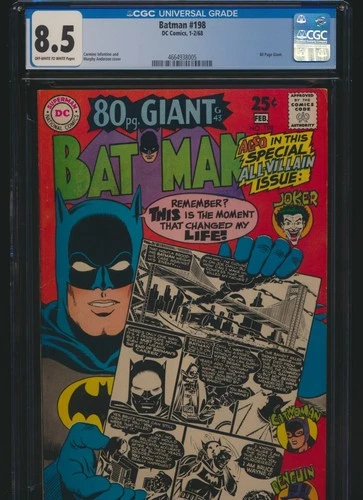 Batman 198 DC 1968 CGC 8.5 Infantino Anderson Joker 80 Page Giant High Grade