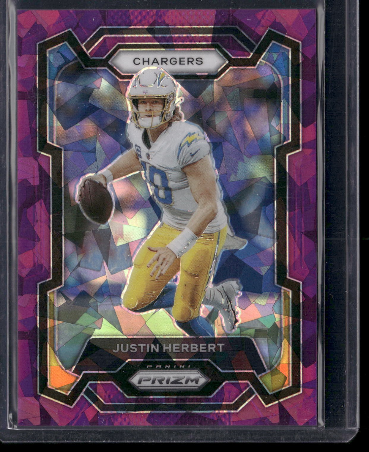 2023 Panini Prizm Justin Herbert Purple Ice Prizm /225 #158 Los Angeles Chargers