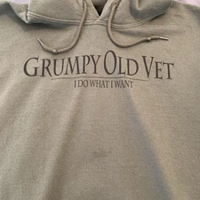 Grunt Style Hoodie Mens Large Grumpy Old Vet I Do What I Want Patriotic USA
