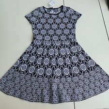 NWT 58 My Michelle Girls Fit And Flare Knitted Dress Black White Sz M 7-8