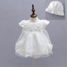 Sale Bow Christening Gown Lace Baptism Dress Infant Baby Christening with Cape