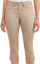 Time and Tru NWT Womens 14 Brownstone Denim Capri Pants Jeans w/ 21" Inseam