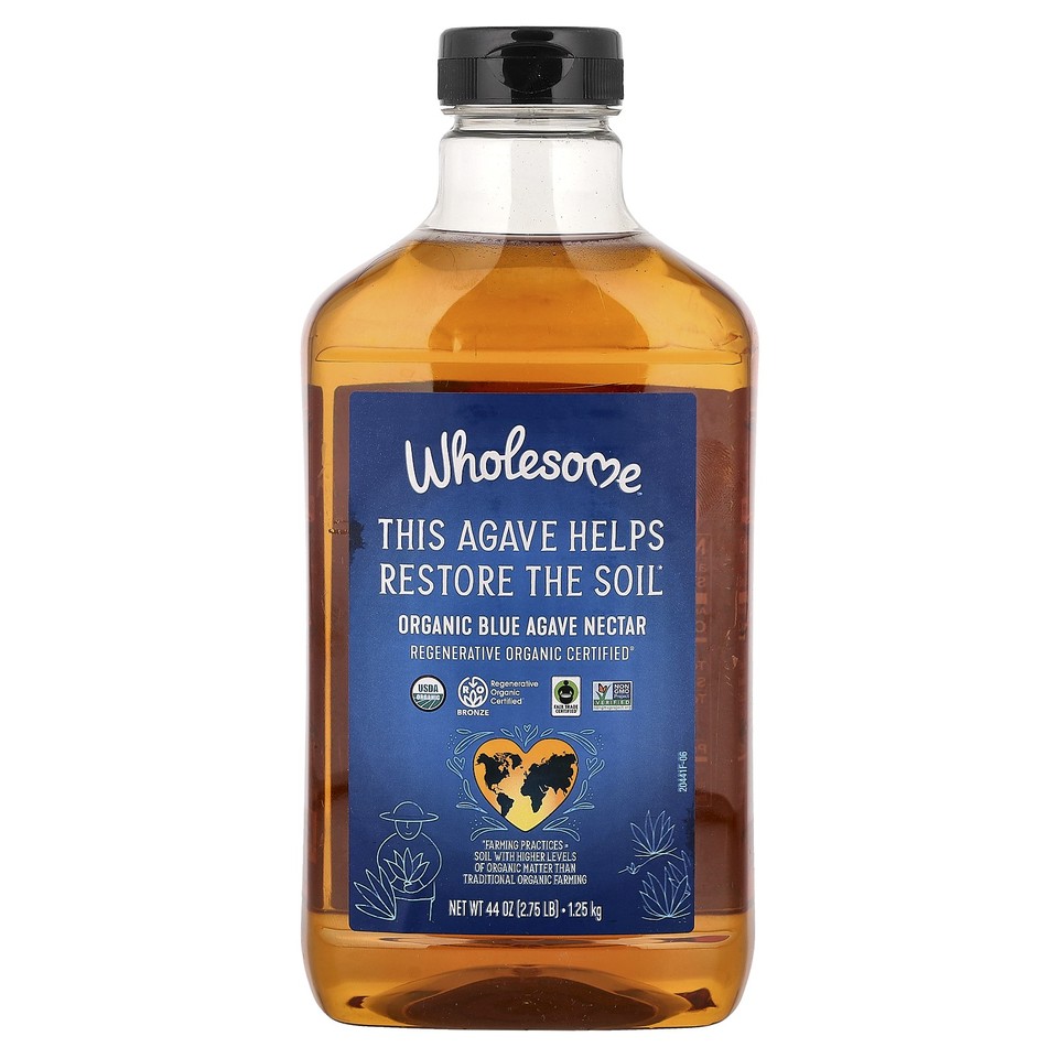 Wholesome Sweeteners Inc Organic Blue Agave 44 oz 1 25 kg Fair Trade,