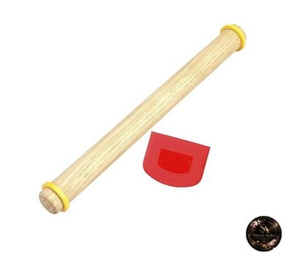Kai Corporation KAI Scraper Embossed Red and Ringed Rolling Pin Set (DL6287 Made