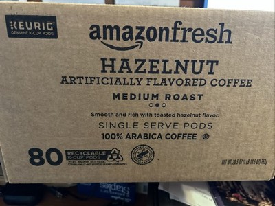 AmazonFresh Hazelnut Coffee K Cup Pods 80 Count Medium Roast 100 Percent Arabica
