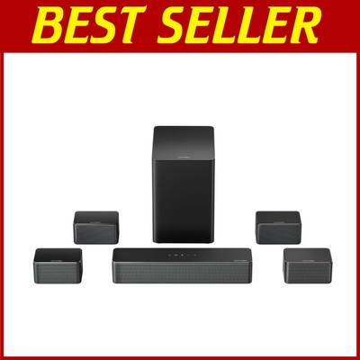 410W Peak Power Soundbar with 4 Wired Surround Speakers