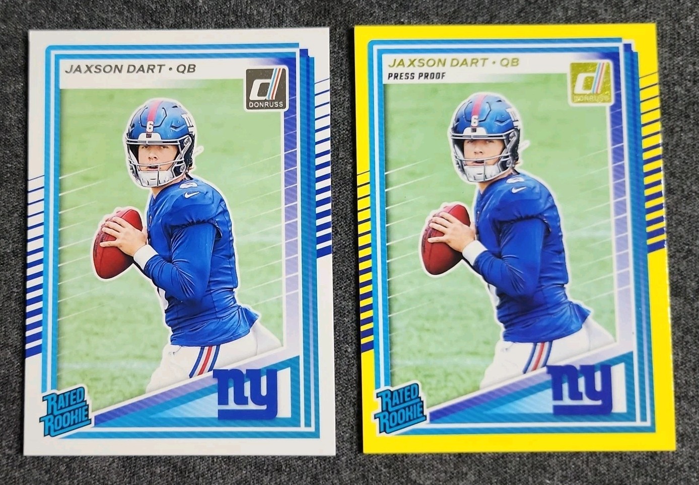 2025 Panini Donruss - Rated Rookie Jaxson Dart #400 Press Proof Yellow (RC) + 1