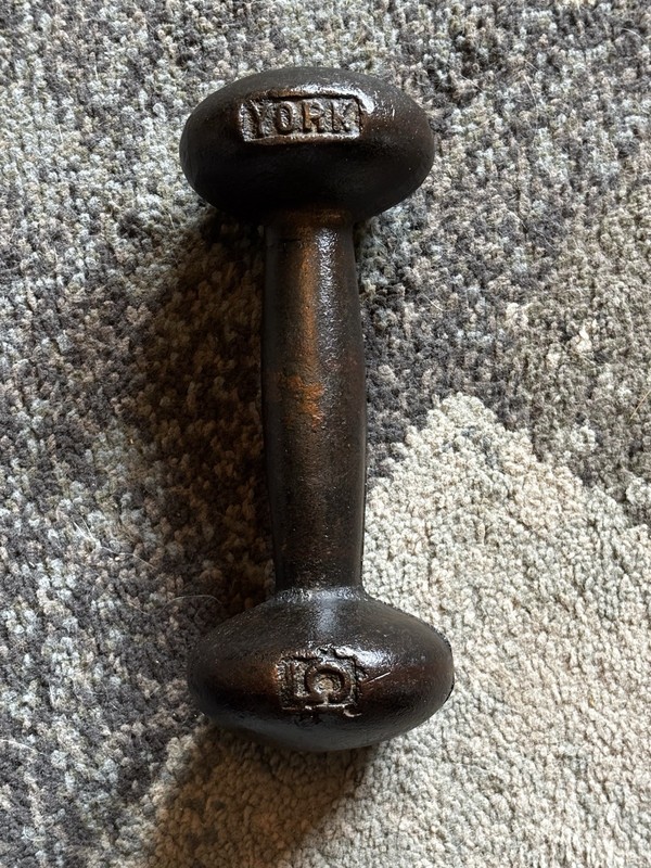 VINTAGE  York BunHead Dumbbell 5 LB WEIGHT  Round Head Single Bun Heads