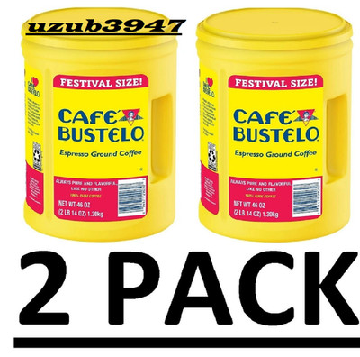 2 PACK - Cafe Bustelo Festival Size Dark Roast Ground Coffee 46 Oz (Total 92 oz)
