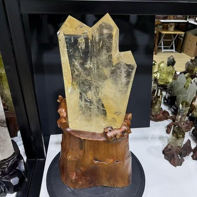 48.5LB Natural citrine quartz multi-stylu mineral reiki Decor energy+Base
