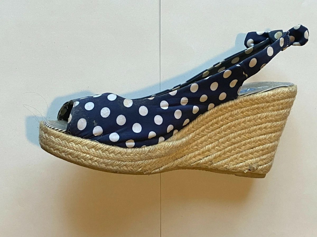 Sandali donna marca Zuiki taglia 38 blu a pois bianchi con zeppa