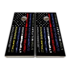 First Responders Custom Cornhole Board Wrap Laminated Vinyl Wrap Set