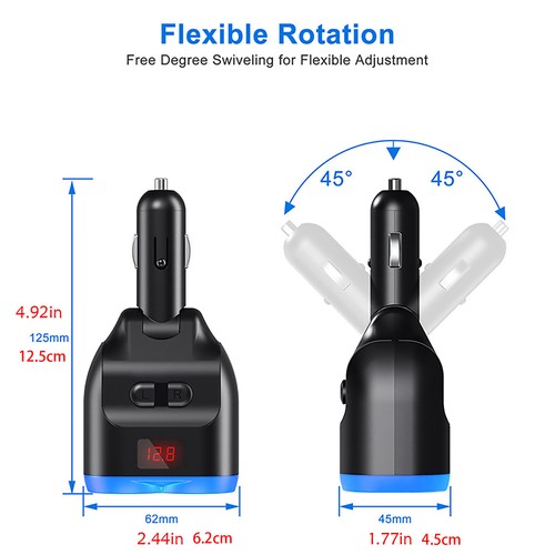5 in 1 Dual USB Car Charger Power Adapter Auto Fast Charger Cigarette Socket - Picture 8 of 8