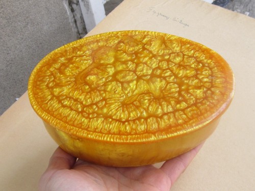 Antique Аrt Deco jewelry oval box Cataline backelit Lawa flow - Picture 7 of 8