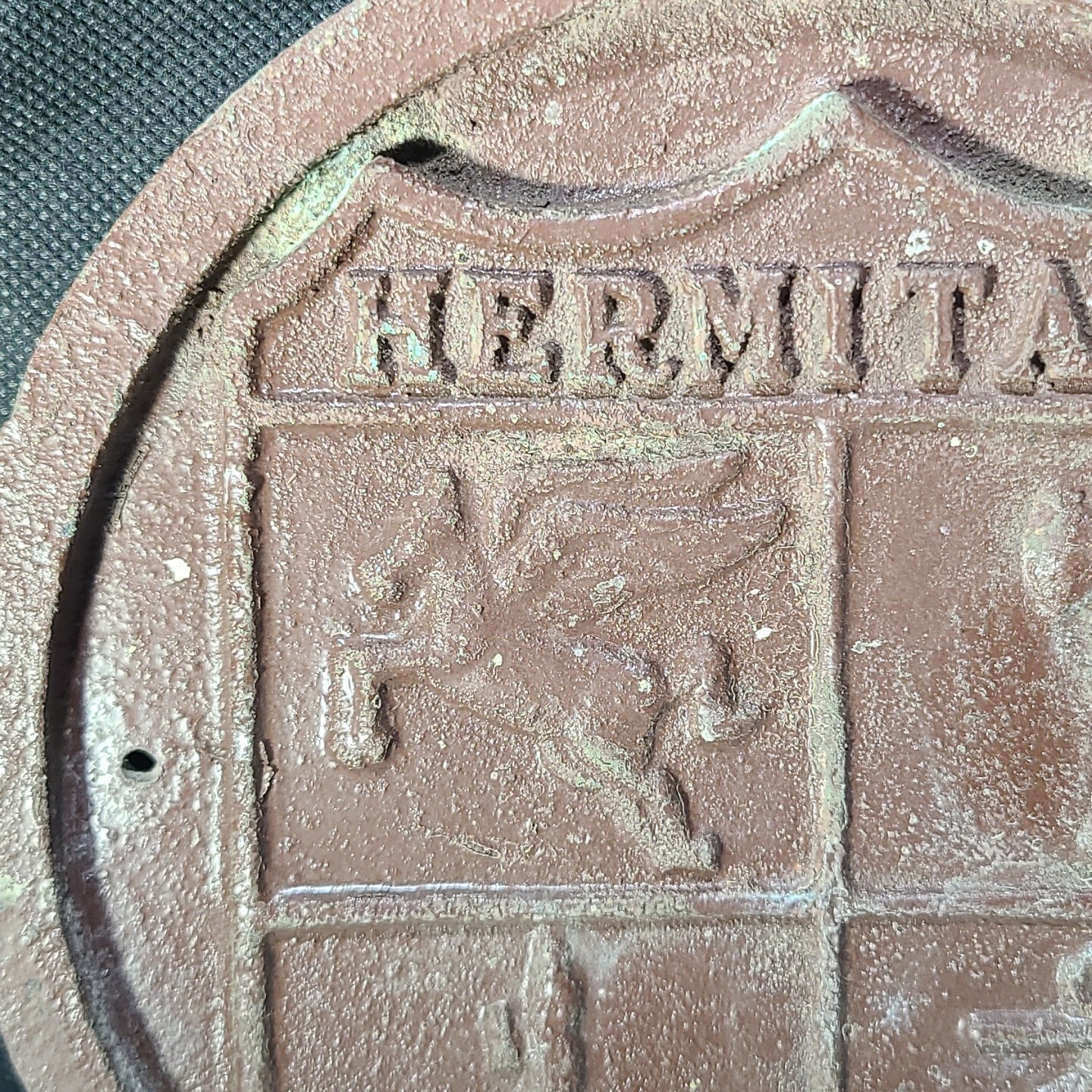 Bronze USS HERMITAGE LSD34 USAT Navy War Ship Military Vtg Wall Plaque