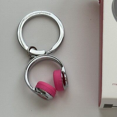 Metalmorphose Pink Metal Rubber Mini Headphones Doll Prop Keychain - Main Image
