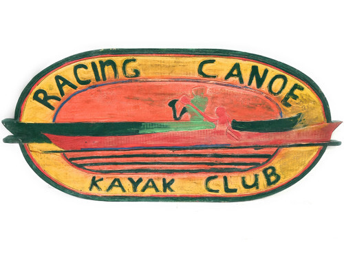 Racing Canoe, Kayak Club Sign 30" - Weathered Wall Hanging | #bds12094 - Picture 1 of 1