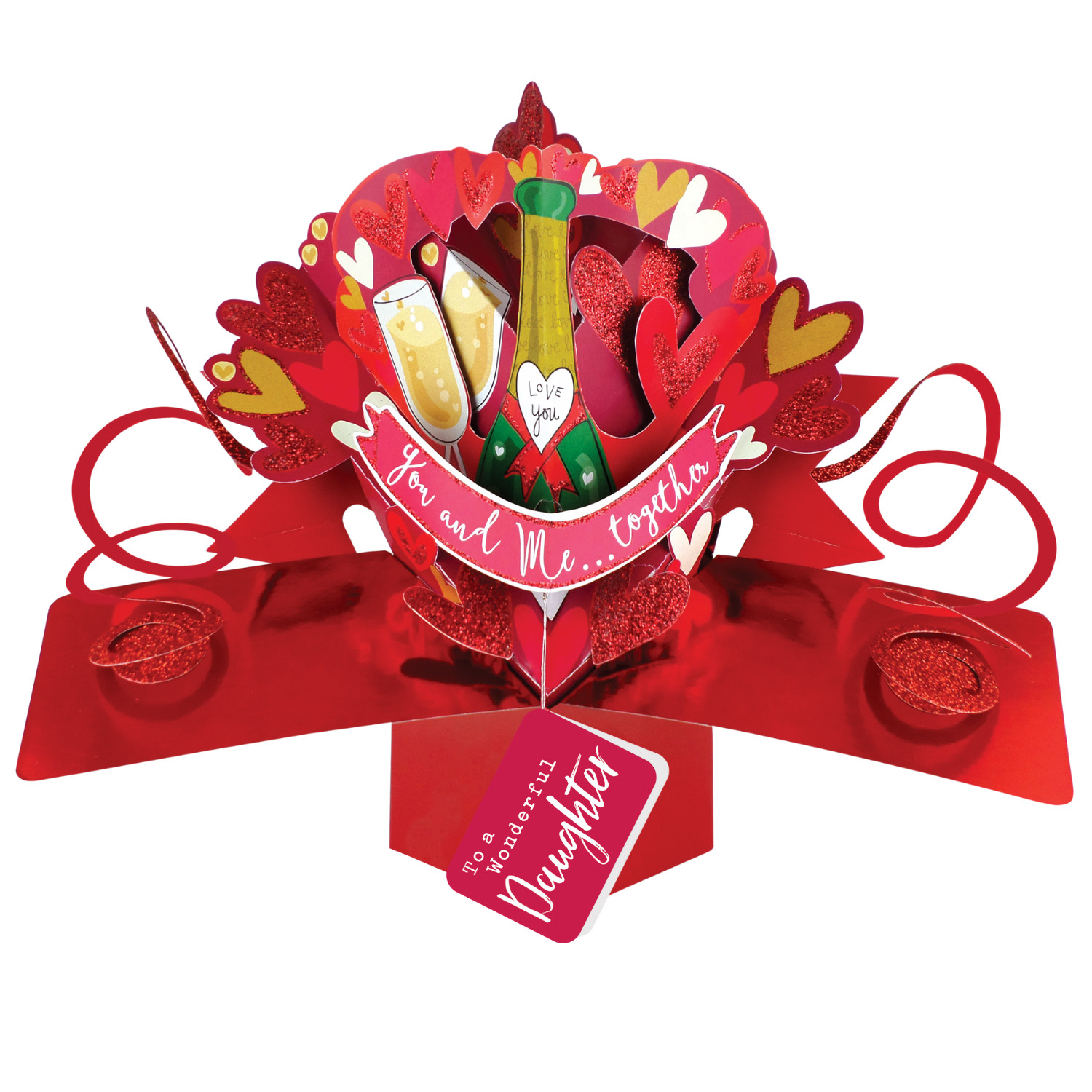 To A Wonderful Daughter You & Me Pop Up Card Valentine's, Birthday, Any Occasion