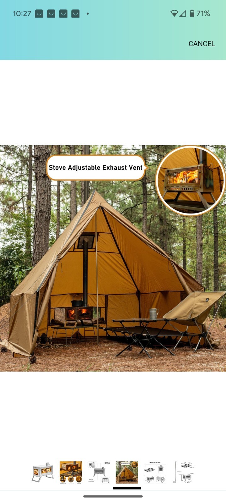 FIREHIKING Ultralight Titanium Stove Thickened TA1 Camping Tent Stove LANK...