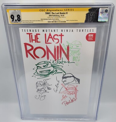 The Last Ronin #1 CGC SS 9.8 6x Signed 5x Remark w/ custom label TMNT 