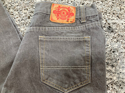PJ Mark Denim Jeans Mens 34x32 Gray Straight Leg Regular Cotton