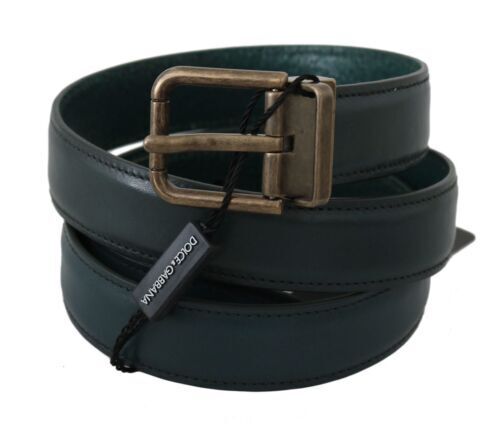 DOLCE & GABBANA Belt Green Iguana Leather DG Crystal Gold DOLCE & GABBANA Belt Green Iguana Leather DG Crystal Gold