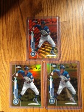 Lot (3) 2020 Topps Chrome Dee Gordon Orange Wave & Gold (x2) Refractors /25 /50
