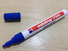 Blue Paint Marker Pen 2-4mm Bullet Tip edding 750 Waterproof Opaque Gloss 400°C
