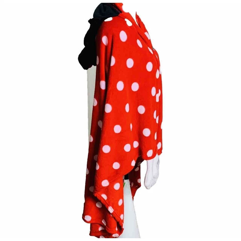 Disney Minnie Mouse Manta Usable Sudadera con Capucha Felpa Acogedora Polar Guante Bolsillos Raro Foto 3 de 4
