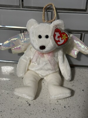 MWMT 1998 Brown nose Ty Beanie Babies Halo Angel Bear mint with tags MINT Baby