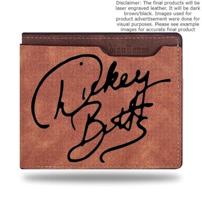 Custom DICKEY BETTS Leather Bi Fold Wallet - Laser Engraved Wallet