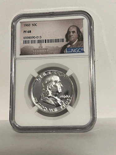 PF68 1960 Proof Franklin Half Dollar NGC Graded - White Coin Spot Free PR *