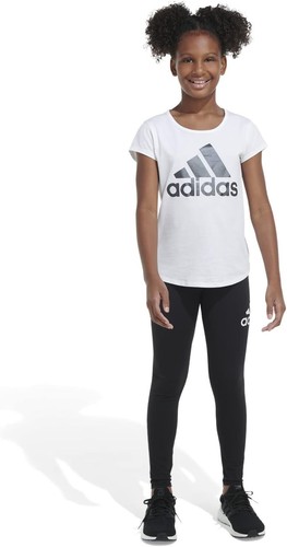 adidas Girls' Sportswear Logo Graphic Tight 6X, Black - Picture 4 of 8