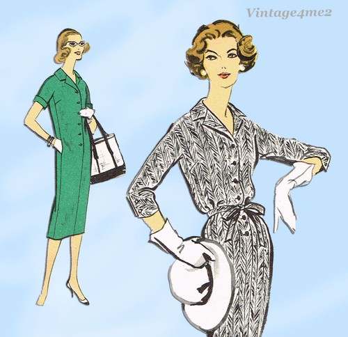 1950s Vintage Vogue Sewing Pattern 9549 Uncut Misses Slender Dress Size 40 Bust - Picture 3 of 5