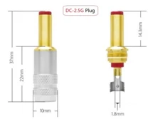 Japan Oyaide DC-2.5G (5.5mm x 2.5mm) Gold Plated DC Barrel plug for Hi-End Audio