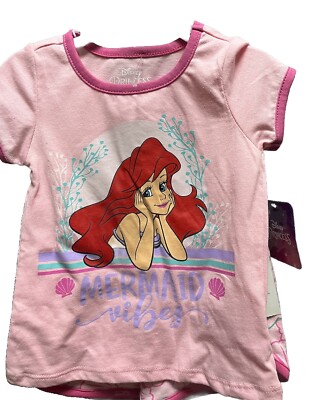 Disney Princess Mermaid Vibes Ariel 2T 2 Piece Outfit New Pink Cute