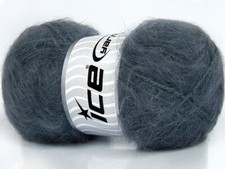 4-Skein Lot Mohair Classic Yarn Bulky Wool 4x100g/200m Light Grey