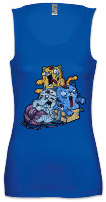 Zombie Cats Damen Tank Top The Cats Love Zombies Walking Addiction Dead Fun